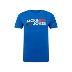 JACK & JONES Tričko  modrá / biela / červená / čierna
