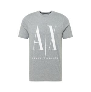 ARMANI EXCHANGE Tričko '8NZTPA'  sivá melírovaná / biela