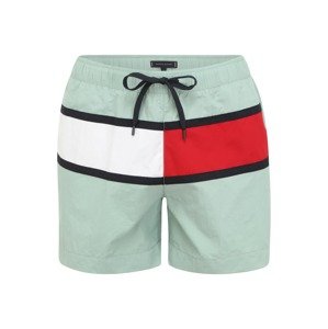 TOMMY HILFIGER Plavecké šortky  mätová / biela / čierna / ohnivo červená