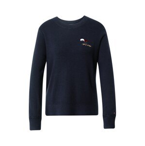 TOMMY HILFIGER Pullover  tmavomodrá / krvavo červená / zlatá