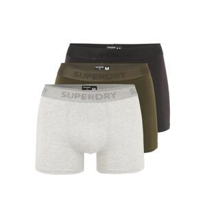 Superdry Boxerky  čierna / kaki / sivá melírovaná