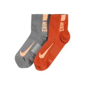 NIKE Športové ponožky  sivá / oranžová