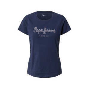 Pepe Jeans Tričko 'BEATRICE'  tmavomodrá / strieborná