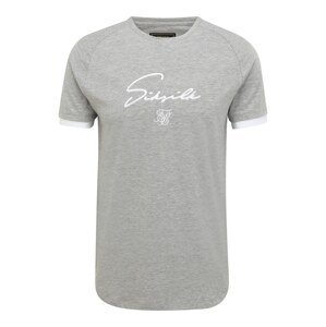 SikSilk Shirt  sivá melírovaná / biela