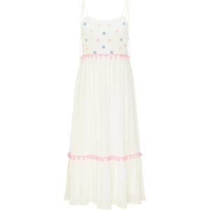 MYMO Letné šaty  biela / ružová / modrá