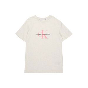 Calvin Klein Jeans T-Shirt  biela / čierna / ružová