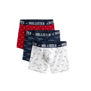 HOLLISTER Boxerky  červená / tmavomodrá / biela