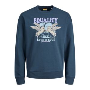 JACK & JONES Mikina 'Equality'  námornícka modrá / fialová / opálová / béžová