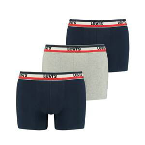 LEVI'S Boxerky  tmavomodrá / sivá melírovaná / červená / čierna