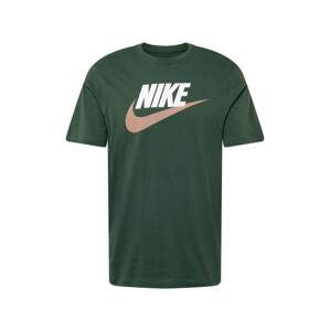 Nike Sportswear Tričko  zelená / biela / svetlohnedá