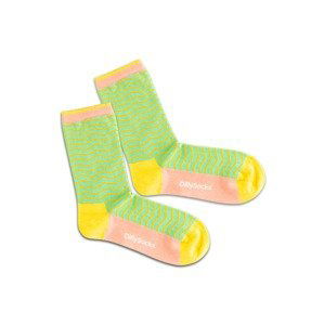 DillySocks Ponožky 'Salad Square'  svetlozelená / ružová / oranžová / žltá