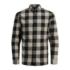 JACK & JONES Košeľa 'Gingham'  béžová / antracitová