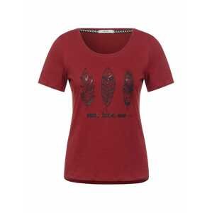 CECIL T-Shirt  tmavočervená / čierna