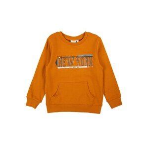 NAME IT Sweatshirt 'Vildar'  tmavooranžová / biela / antracitová / sivá