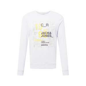 JACK & JONES Mikina  biela / žltá / antracitová