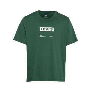 LEVI'S Tričko  tmavozelená / biela