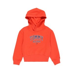 TOMMY HILFIGER Mikina  oranžovo červená / tmavomodrá / biela