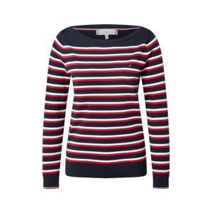 TOMMY HILFIGER Sveter 'Ivy'  tmavomodrá / biela / červená