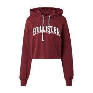 HOLLISTER Mikina  burgundská / biela