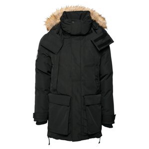 Superdry Zimná parka 'EVEREST'  čierna / svetlohnedá