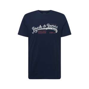 JACK & JONES Tričko  námornícka modrá / biela melírovaná / červená melírovaná