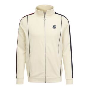 SikSilk Sweatjacke  šedobiela / námornícka modrá / svetločervená