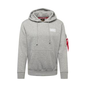 ALPHA INDUSTRIES Mikina  sivá melírovaná / oranžová / biela