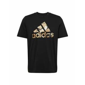 ADIDAS PERFORMANCE Funkčné tričko  svetlohnedá / kaki / čierna / biela