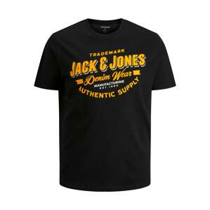 Jack & Jones Plus Tričko  zlatá žltá / čierna / biela