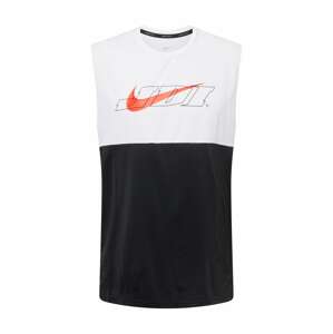 NIKE Sportshirt  čierna / biela / tmavooranžová