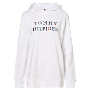 TOMMY HILFIGER Sweatshirt  šedobiela / svetlomodrá / oranžová / čierna