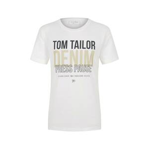 TOM TAILOR DENIM Tričko  béžová / antracitová / šedobiela