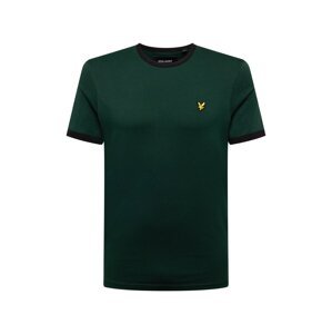 Lyle & Scott Tričko 'Ringer'  tmavozelená / čierna / zlatá žltá