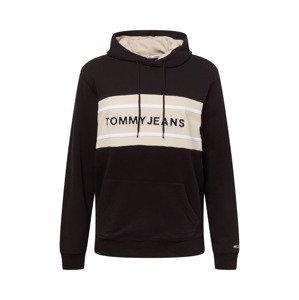 Tommy Jeans Mikina  čierna / telová / biela / červená