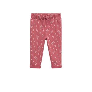 MANGO KIDS Nohavice 'FLORAP'  rosé / biela / cyklaménová