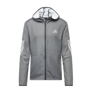 ADIDAS PERFORMANCE Športová mikina so zipsom  tmavosivá / biela