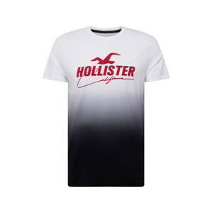 HOLLISTER Tričko  čierna / biela / ohnivo červená