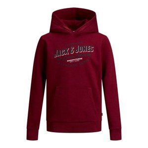 Jack & Jones Junior Mikina  rubínová / tmavomodrá / biela