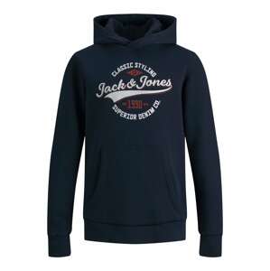 Jack & Jones Junior Mikina  tmavomodrá / pastelovo červená / biela