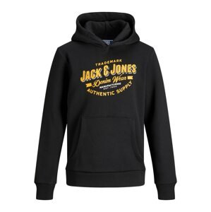 Jack & Jones Junior Mikina  čierna / zlatá žltá / biela