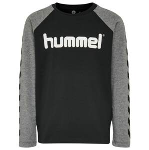 Hummel Tričko 'BOYS'  sivá melírovaná / čierna / biela