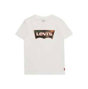 LEVI'S Tričko  biela / kaki / oranžová