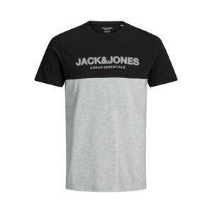 Jack & Jones Plus Tričko  čierna / sivá melírovaná