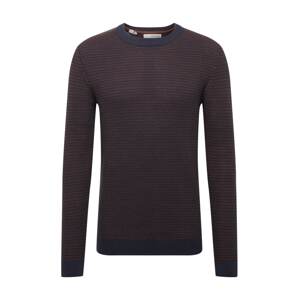 SELECTED HOMME Pullover 'Wes'  námornícka modrá / hrdzavohnedá