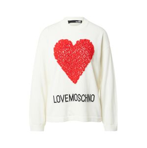 Love Moschino Sveter  biela / čierna / červená