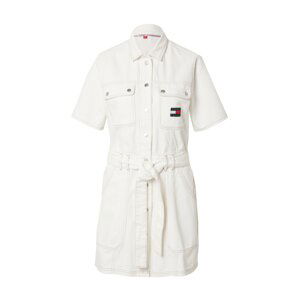 Tommy Jeans Košeľové šaty  biela / námornícka modrá / červená