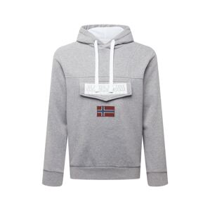 NAPAPIJRI Sweatshirt 'BURGEE WINT 1'  sivá melírovaná / námornícka modrá / biela / tmavočervená