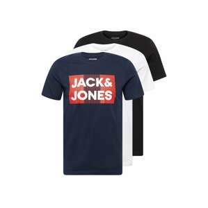 JACK & JONES Tričko  námornícka modrá / červená / čierna / biela