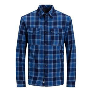 JACK & JONES Košeľa 'Woodland'  tmavomodrá / azúrová