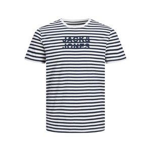 JACK & JONES Tričko 'Vardant'  námornícka modrá / biela